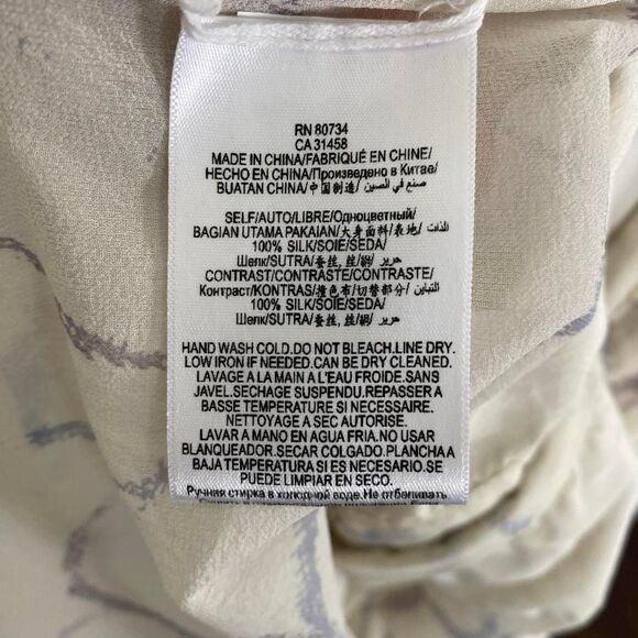 BCBGMAXAZRIA Boho Siren Pure Silk Cream White Kaftan Tunic Blouse Cover Up XS - Picture 8 of 8